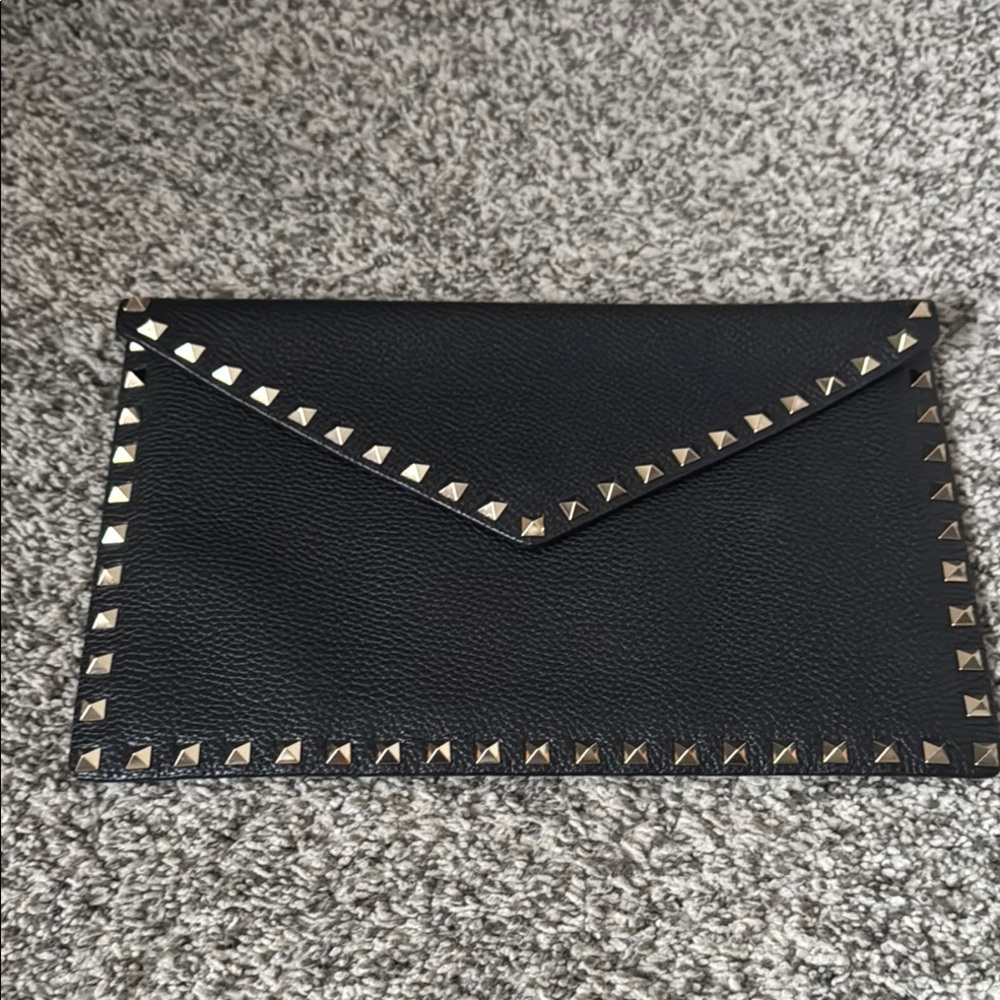 Valentino Black Studded Envelope Clutch